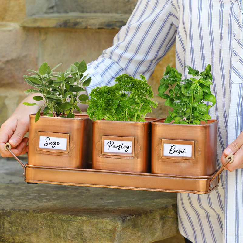 Cockerham Metal Pot Planter, Copper