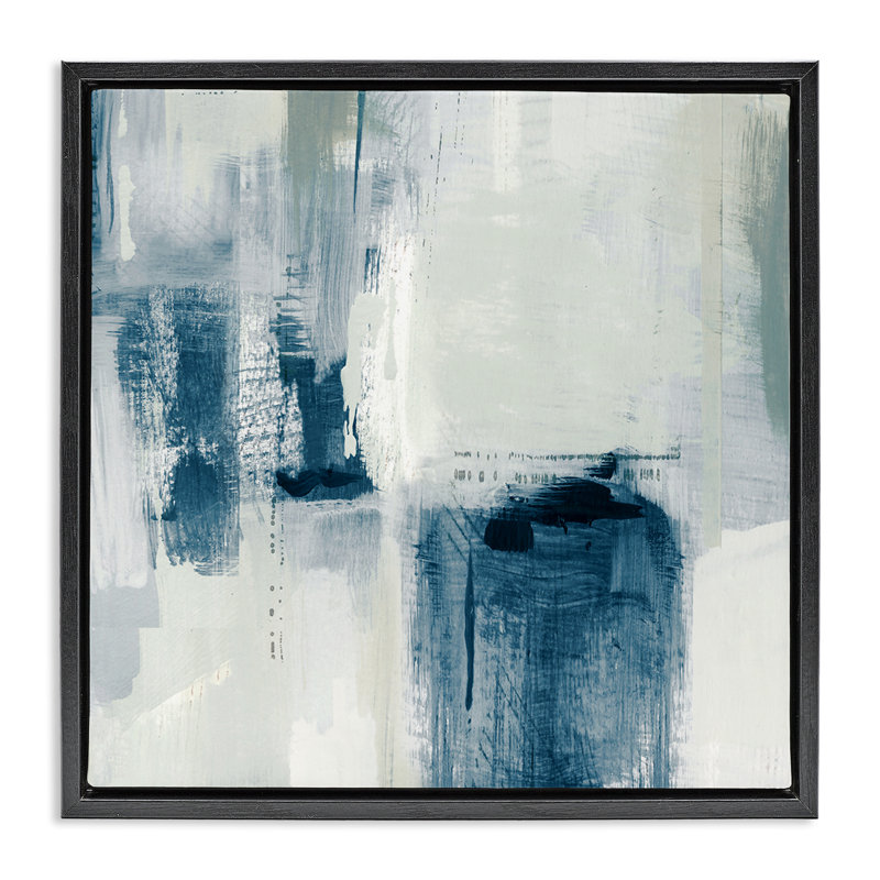 Brushed Blue, Jet Black Floater Frame, 18" H x 18" W