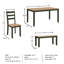 Table de salle à manger Malkin avec 4 chaises et banc, ensemble de 6-99374589-111275601
