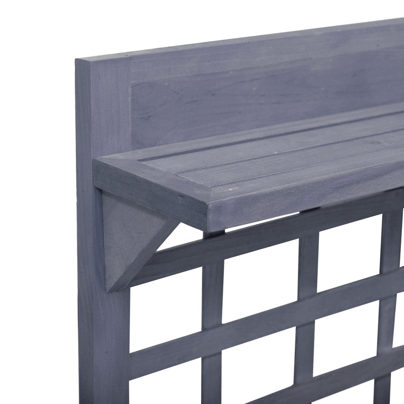 Raised Garden Bed With Trellis, 41" Wooden Elevated Planter For Pleasure, Gray Temptation