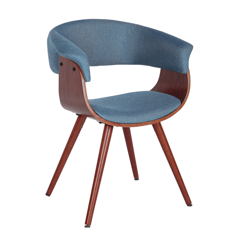 Garley Fabric Mid-Century Dining Chair, Blue