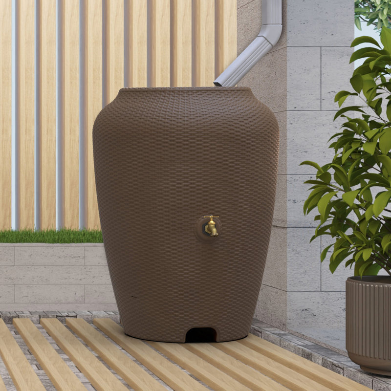 Baril de pluie en osier, 50 gallons, Moka au chocolat
