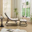 Chaise longue d'extérieur pour patio avec repose-pieds, fauteuil inclinable confortable avec coussin gonflable et repose-pieds