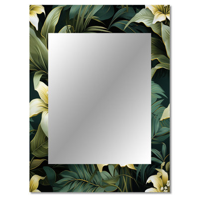 Yinn Mirage Elegance Ii Tropical Pattern - tropical  Large Wall Mirror, Tropical Decorative Mirror, Printed Metal Art