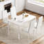 Ensemble de 2 chaises de salle à manger blanches pour la cuisine, chaises d'appoint modernes avec structure en métal robuste