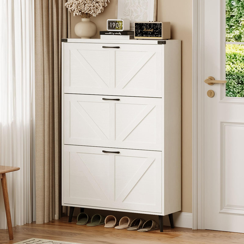 Shoe Storage Cabinet For Entryway, White