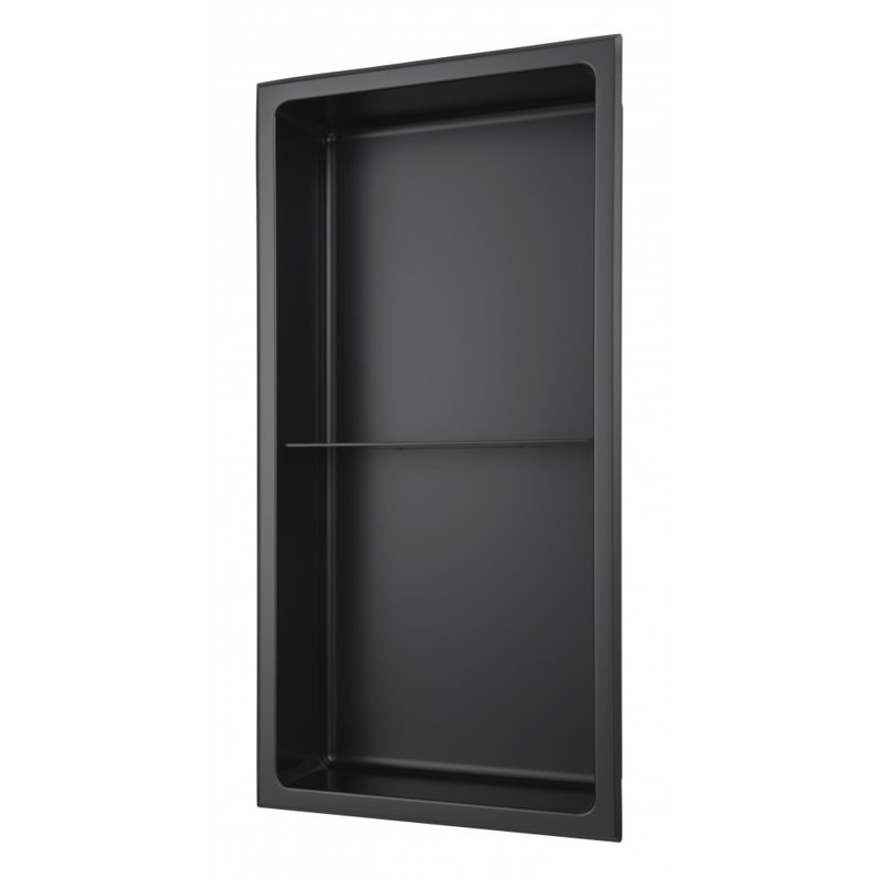 Niche de douche à double section, Noir mat