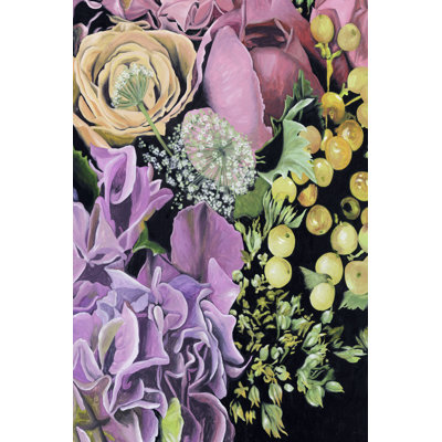 Floral on Black III by Melissa Wang - Painting