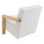 Fauteuil d'appoint Bryant en tissu bouclé ivoire avec structure en bois d'hévéa