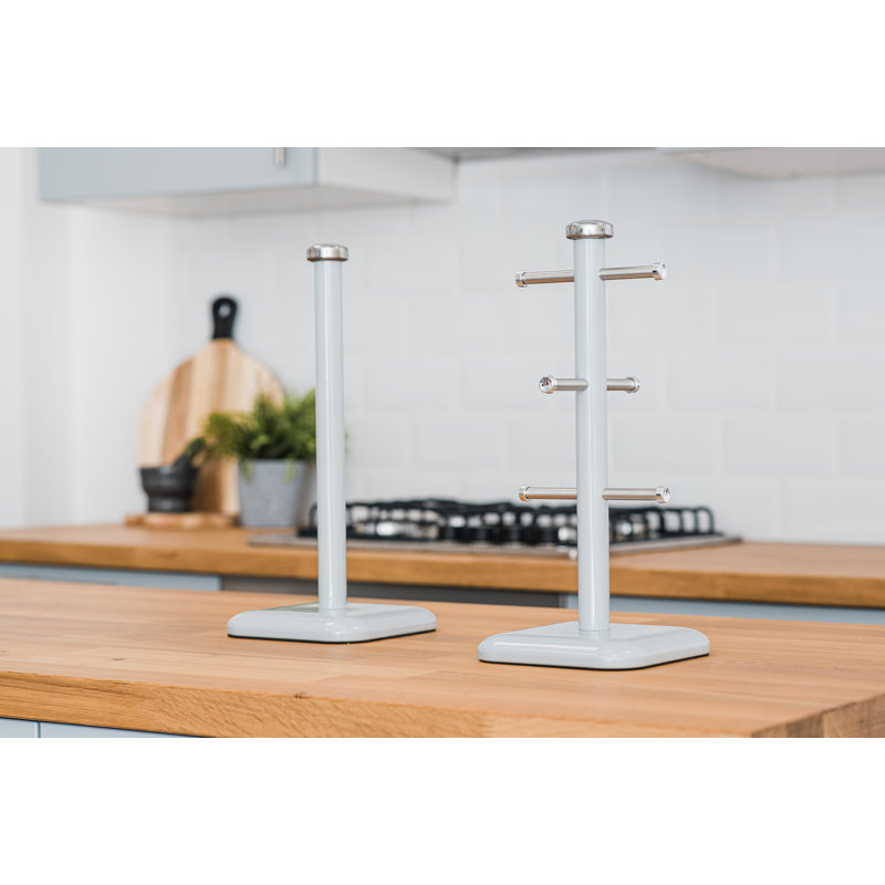 Taurus Mug Tree Towel Holder, Grey