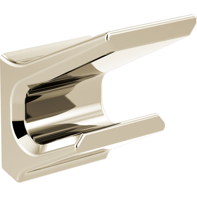 Accessoire de quincaillerie de salle de bain à crochet double pivotant, Nickel poli