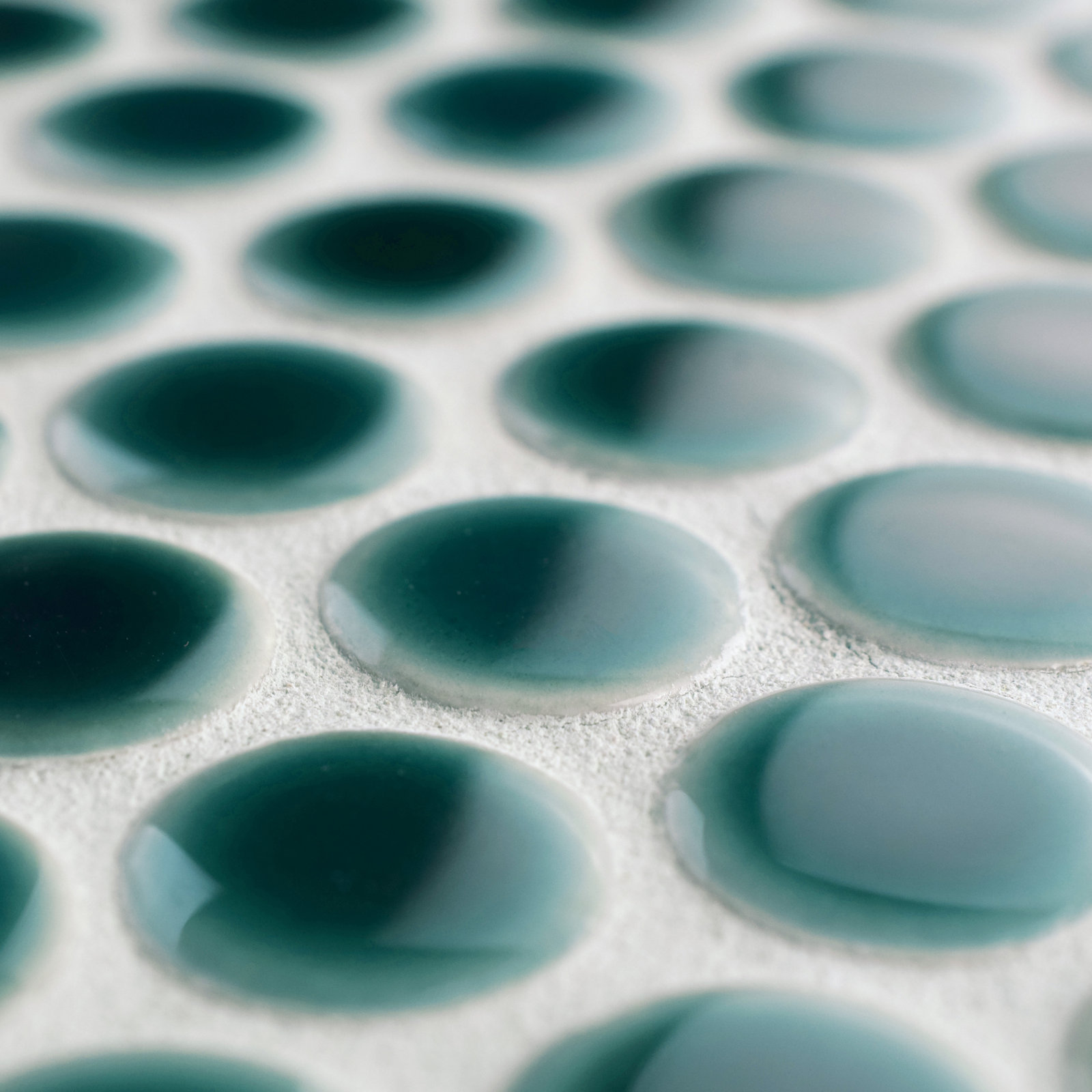 Hudson Penny Round Porcelain Mosaic Sheet Tile, Emerald