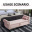 Tabouret de rangement en velours de 63 po avec coussin Fotina-88571955