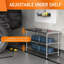Table en acier inoxydable pour préparation et travail 24 po x 60 po avec 2 tablettes réglables, postes de travail commerciaux, table utilitaire dans la cuisine, garage, buanderie, barbecue extérieur