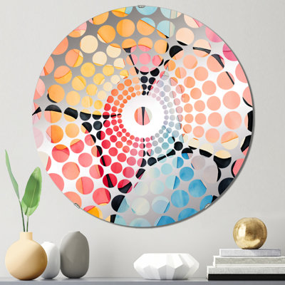 Geometric Soft Colours Tiles III - Concentric Circles Decorative Mirror