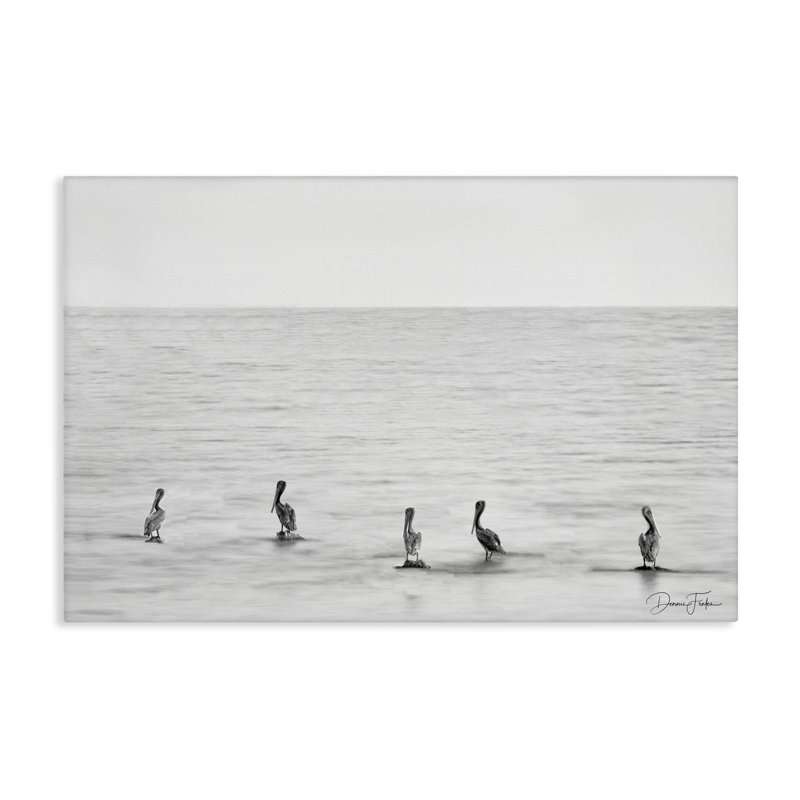 «Pelicans on Shore», art mural par Dennis Frates, H 16 po x l 24 po