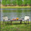 Table pliante d'extérieur 3 pièces et deux chaises, roulette légère en aluminium pour l'intérieur, le camping en plein air, les pique-niques, la plage, la cour, le barbecue, la fête, le patio