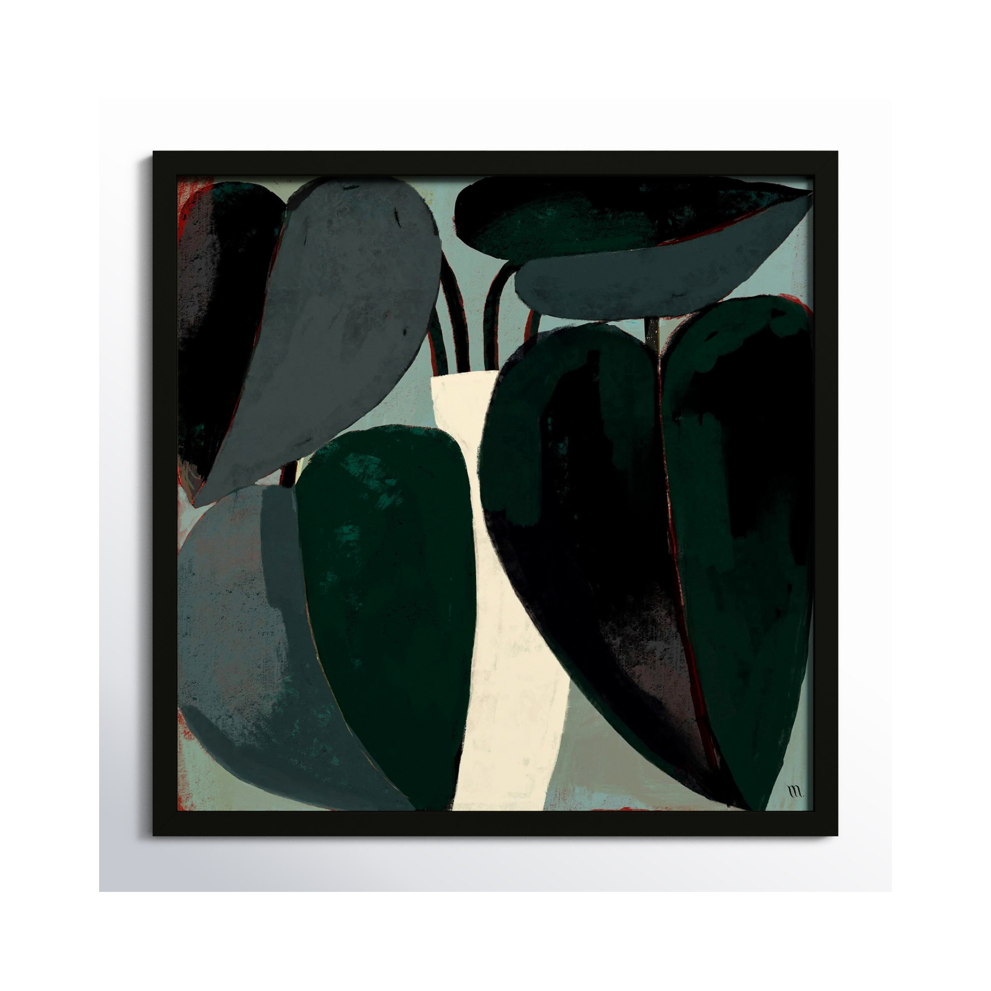 Fall Plant by StudioM, 44" H x 44" W x 1.25" D, Black