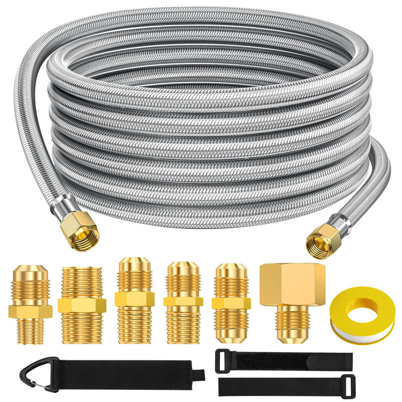Nooknova 9.65'' W x 9.46'' D Stainless Steel Hose / Regulator