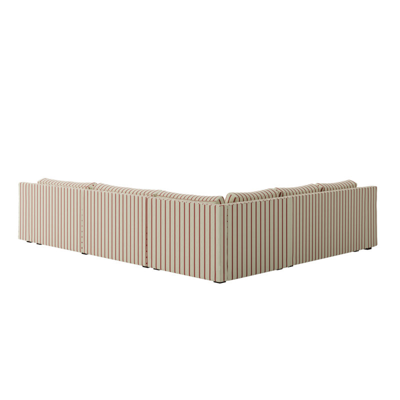 Canapé modulaire en L réversible Elevate, Brick Striped Hemp Blend