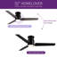 Ventilateur de plafond encastré moderne 52 po avec lumière Homelover, ventilateur de plafond réversible à profil bas DC, pales à double face, mémoire de minuterie à moteur à courant continu réversible à intensité variable de 3 cct-111378503