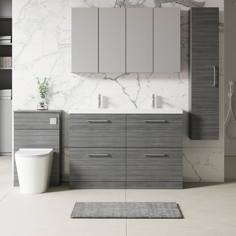 Arno 1205 mm Bathroom Vanity, Anthracite Woodgrain