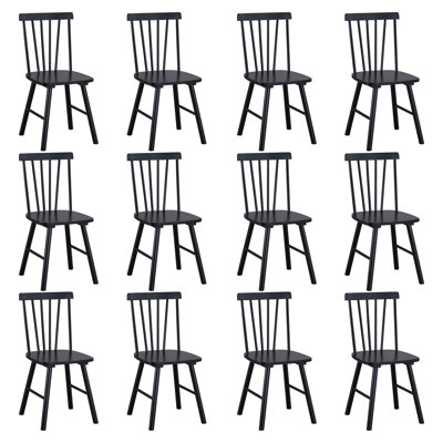 Phaong 17" Wide Mid-Century Modern Windsor Back Wood Modern Dining Chairs(Set of 12)