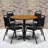 Ahlam 36'' Round Laminate Table Set with X-Base and 4 Trapezoidal Back Banquet Chairs-24678196