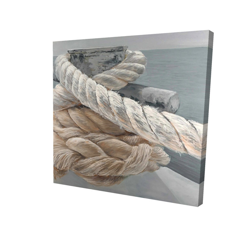 Bedroom Coastal Gray Canvas - Tie-down Ropes Closeup Decor