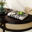 Demi-lune Intyre avec porte coulissante en rotin et tablette ouverte-129955763