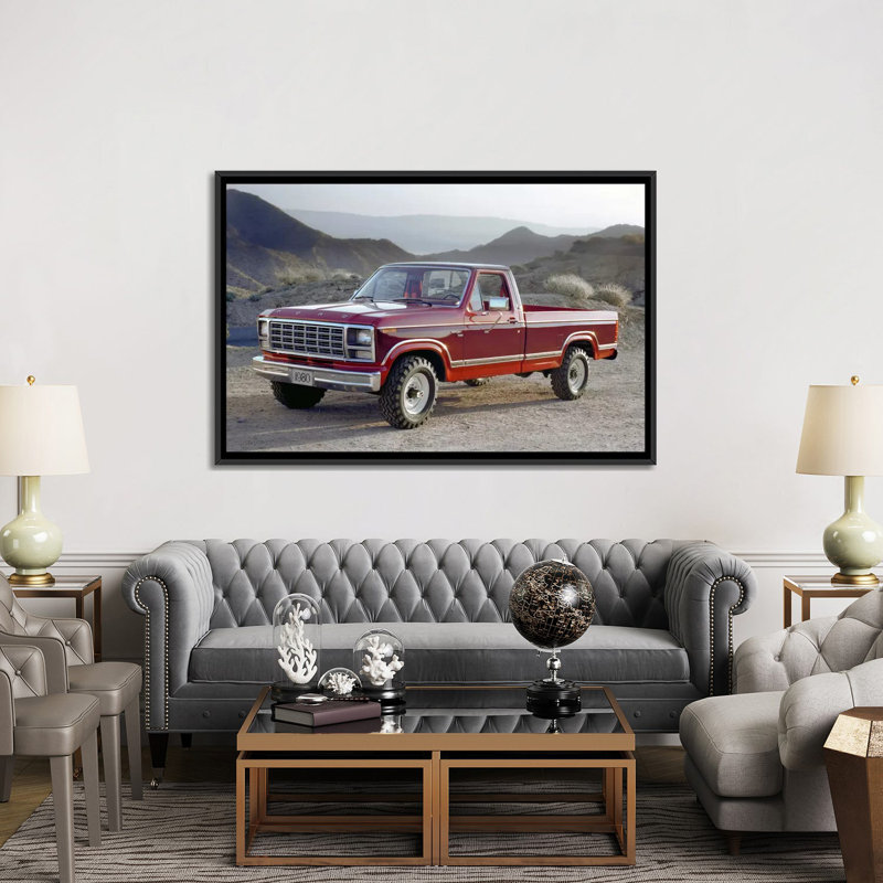Lyall " Cars And Motorcycles 1980 Ford F-250 Ranger ", Black Framed Canvas, No Mat, 18" H x 26" W x 1.5" D