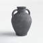 Ceramic Whitewashed Textured Amphora Decorative Vase with 2 Handles