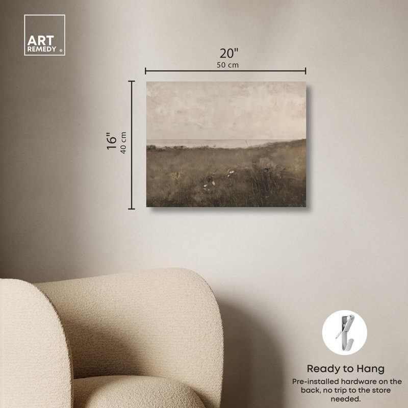 Paysage de campagne sur toile «Dust Install» par Art Remedy, H 16 po x l 20 po, Toile tendue