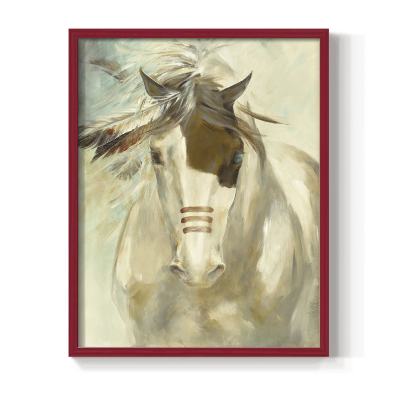 Warrior Framed Print - Solid Wood, 10" H x 8" W, Red