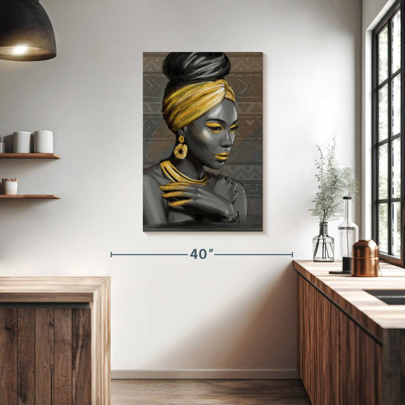 Leisha Golden Tribal Beauty, 39" H x 26" W