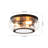 3 - Light Clear Water Ripped Glass Bowl Flush Mount
