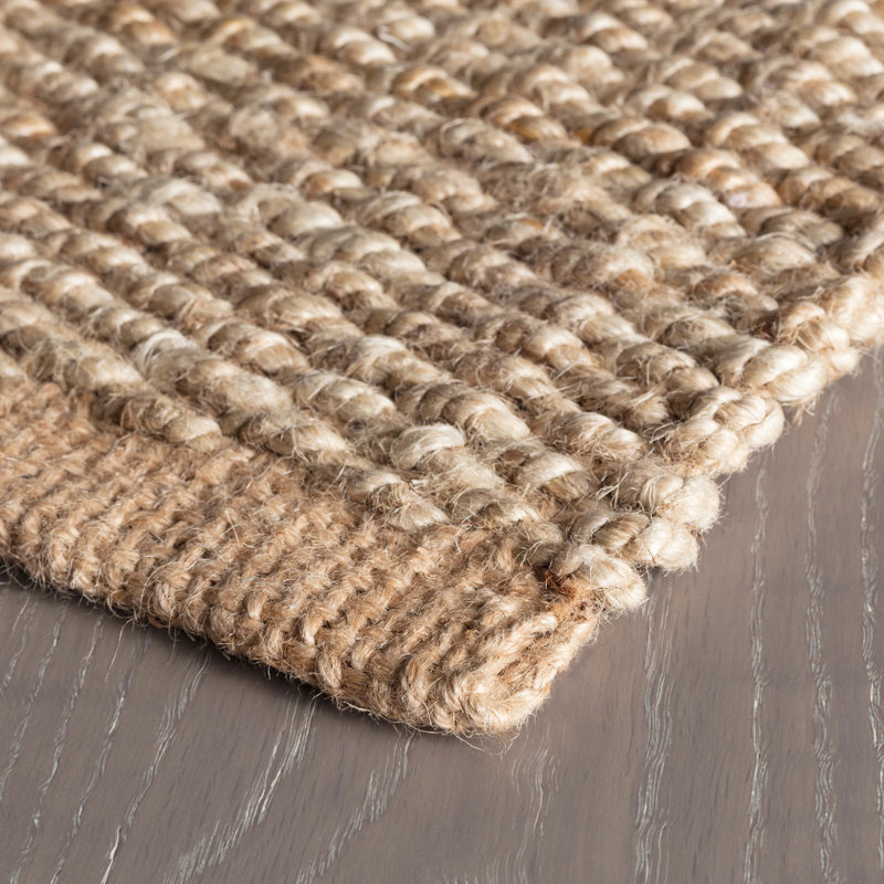 Jute Ticking Indigo Handwoven Rug, Runner 2'6" x 8'