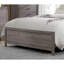 Lit double de chambre à coucher en gris brunâtre avec base de similicuir et base en similicuir