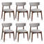 Chaises de cuisine rembourrées en bois massif, chaises de salle à manger d'appoint blanches modernes (lot de 6)-541168605-543479740