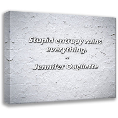 Jennifer Ouellette Quote: Stupid entropy ruins everything.