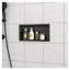 Niche de douche encastrée 13 po x 7 po en acier inoxydable noir avec cadre imperméable