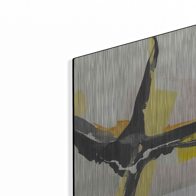 Ivy Bronx «Creamy Yellow I» par Chris Paschke, art mural en métal, H 12 po x l 12 po