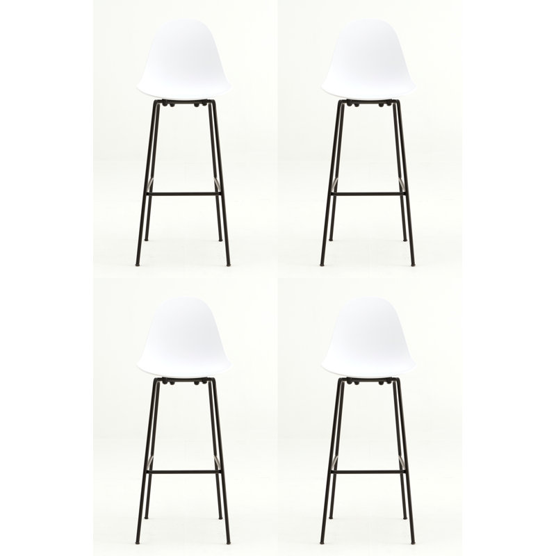 TA Bar & Counter Stool, Bar Stool (29.5" Seat Hight), Black, White