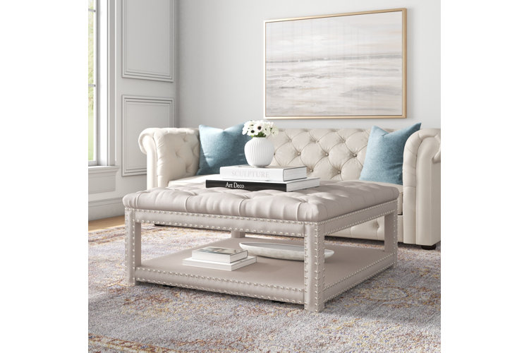 Winbush 40" Wide Tufted Square Cocktail with Storage