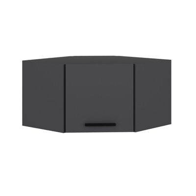 Wesa Modern Wall Cabinet, Anthracite Colour, 29.1 x 17.7 x 21.3 Inches | 100% Melamine Coated Particle Board, Thickness: 0.7 Inches | Wall-Mountable Design with Numerous Shelves | Stylish Storage Solution for Any Room