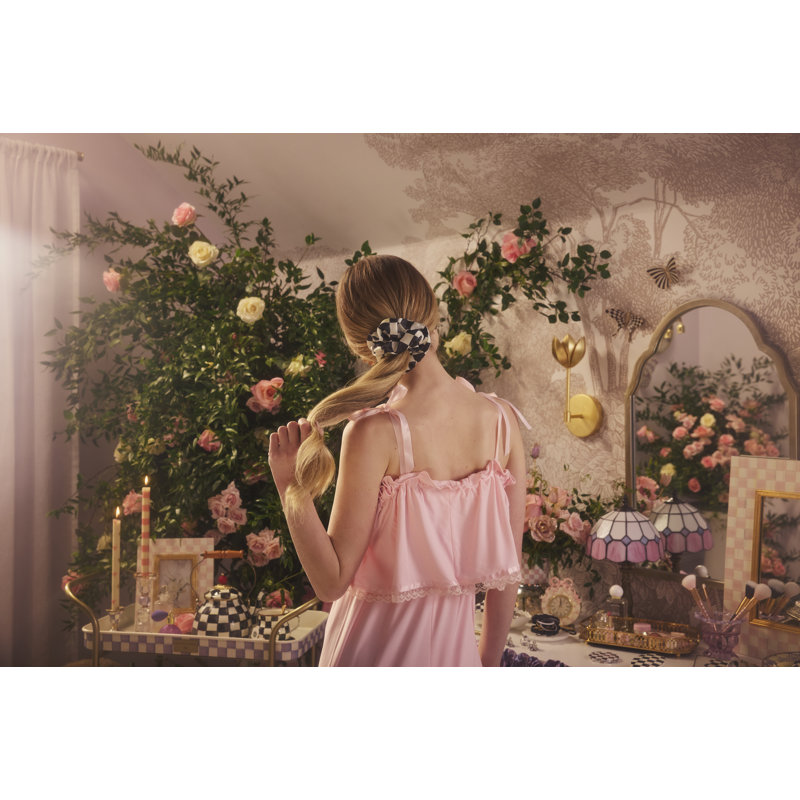 Rosy Check Enamel Wall Mirror