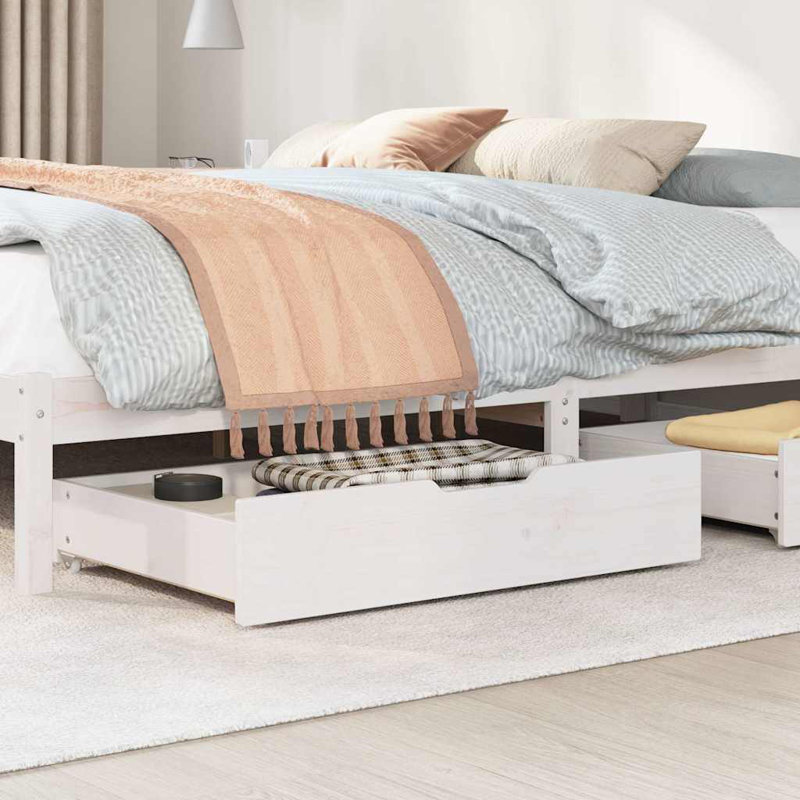 Underbed Storage Drawers, 17 H x 85 L x 55 W cm, White