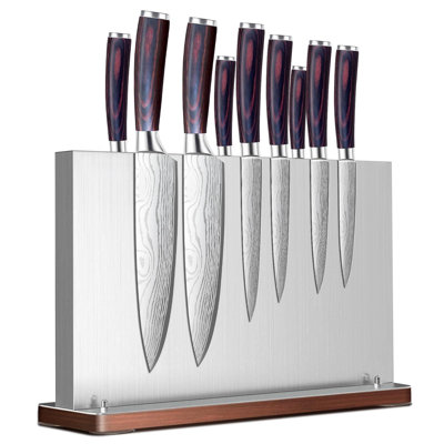 Magnetic Knife Block, Stainless Steel Magnetic Knife Holder For Kitchen Counter Universal Knife Block Without Knives, Strong Magnet Kitchen Knives Storage Organizer