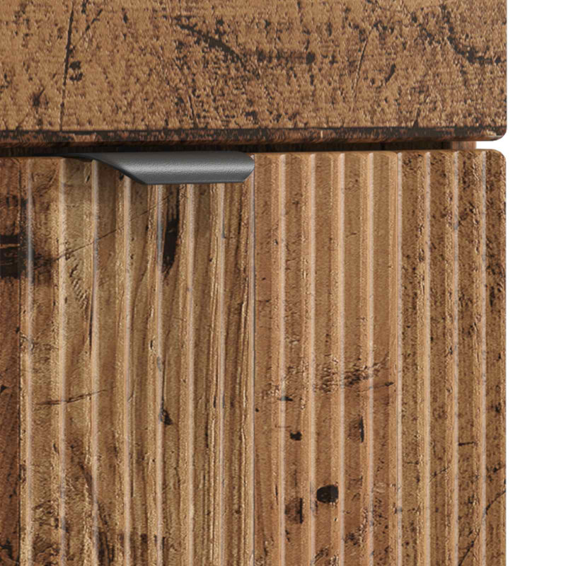 Vanity & Mirror Set, Medium Wood