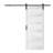 Glass and Manufactured Wood Sliding Barn Door with Installation Hardware Kit-86229087